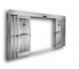 Slide and swing door for icu hospital room