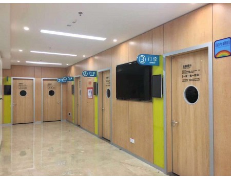 Modern hospital doors and rooms