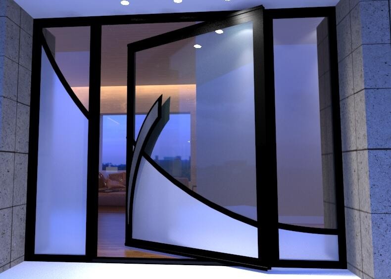 Modern Glass Pivot Hinges Door Design