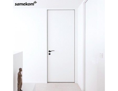 Modern Interior Flush Frameless Door with Hidden Hinges Swing Aluminum Wooden Invisible System Living Room