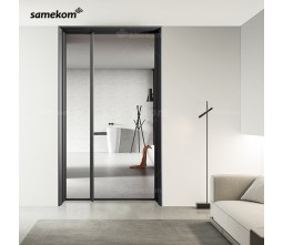Interior Door of Aluminium Frame with Art Wave Glass Sliding Door Kitchen Bath Room Entrance Door