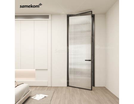 Interior Door of Aluminium Frame with Art Wave Glass Sliding Door Kitchen Bath Room Entrance Door