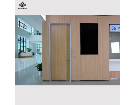 Top Manufacturer Hospital Sliding Door Office Interior Doors Wood Swinging Aluminum Wood Double Door
