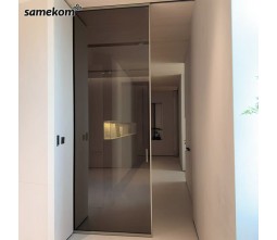 Frameless Glass Pocket Sliding Door Hidden Track System Space Saving Room Divider Door
