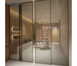 Tempered Aluminum Frame Glass Door Sliding System Balcony Commercial Sliding Grille Door