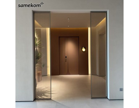 Modern Design Aluminum Framed Glass Sliding Door Tempered Commercial Entrance Screened Slide Door