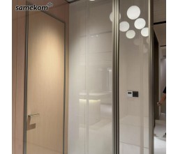 Aluminum Alloy Glass Partition Screen Door Chinese Design Windproof Folding Matte for Bedroom Hotel Villa