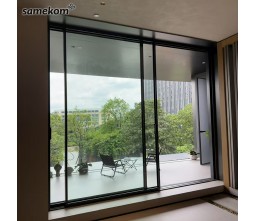 Double Panel Frosted Glass Hinged Aluminum Door Ensuite Privacy Lock Anti Steam Bathroom Aluminum Door