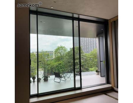 Double Panel Frosted Glass Hinged Aluminum Door Ensuite Privacy Lock Anti Steam Bathroom Aluminum Door