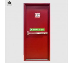 CE Galvanized Steel 120-Minute Fire Rated Smoke Proof Insulated Fire Rated Steel Door for Industrial Warehouses