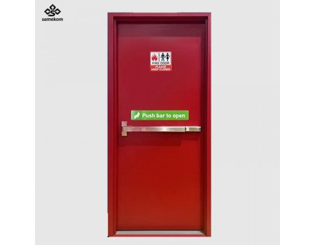 CE Galvanized Steel 120-Minute Fire Rated Smoke Proof Insulated Fire Rated Steel Door for Industrial Warehouses