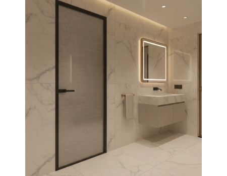 Italian Design Aluminum Glass Toilet Door Interior Glass Showroom Glass Soundproof Door