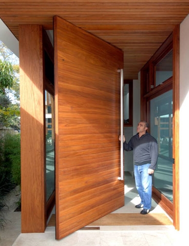 Modern Wooden Front Pivot Door
