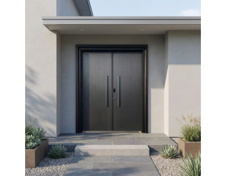 CNC Cut Aluminum Alloy Exterior Entry Door with Fire Prevention Precision Engineered Contemporary Design