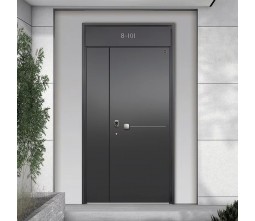 Powder Coated Aluminum Alloy Exterior Front Door with Fire Prevention Durable Finish Modern Villa Door