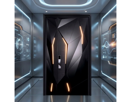 Solid Aluminum Plate Security Entry Door Anti Corrosion Heavy Duty Entrance Door