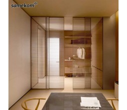 High-end Two-panel Four-panel Grille Aluminum Glass Doors Rose Gold Glass Sliding Doors for Living Room High-end Two-panel Four-panel Grille Aluminum Glass Doors Rose Gold Glass Sliding Doors for Living Room