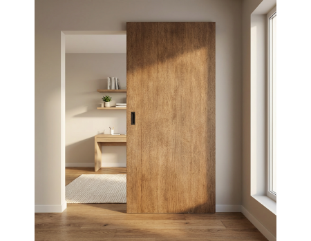 Modern Aluminum Wooden Thermal Insulation Bedroom Ghost Slide Door Wood Pocket Door