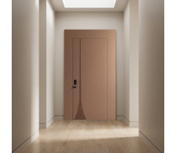 Bronze-colored Luxurious Entrance Door Modern Classic Three-dimensional Hinge Door Finely Engraved Aluminum Plate Entrance Door