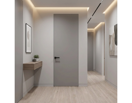 Hidden Integrated Secret Interior Door with Wooden & Aluminum Construction Minimalist Design Fire Prevention for Apartment Use