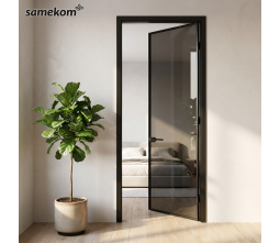 Aluminum Hidden Frame Customizable Glass Door Customize Size Aluminum Single Glass Room Door for Interior Aluminum Hidden Frame Customizable Glass Door Customize Size Aluminum Single Glass Room Door for Interior