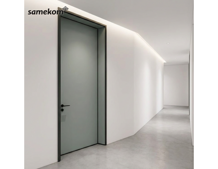 Customizable Modern Hotel Interior Aluminum Wooden Room Door Green Aluminum Wood Interior Doors