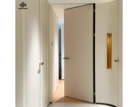 Aluminum Frame with Solid Wood Core Invisible Door Hidden Flush Door for Hotel Apartment Villa