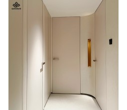 Custom Aluminum Wood Veneer Hidden Door Invisible Hinged Interior Door for Luxury Home Decoration Custom Aluminum Wood Veneer Hidden Door Invisible Hinged Interior Door for Luxury Home Decoration
