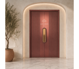 Luxury Precision Engraved Aluminum Entrance Door with Wood Veneer Interior Panel PU Foam Core Luxury Precision Engraved Aluminum Entrance Door with Wood Veneer Interior Panel PU Foam Core
