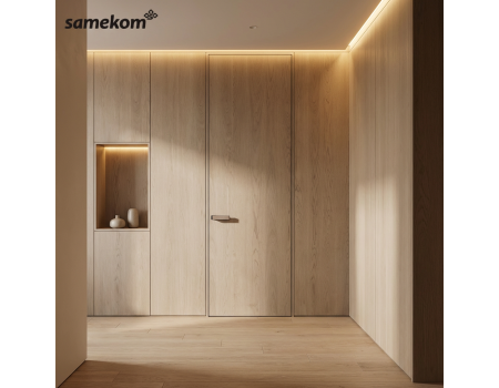 Minimalist Invisible Hinge Aluminum Honeycomb Fire Prevention Interior Door with Aluminum Structure for Apartment Use