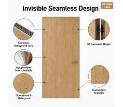 Aluminum Honeycomb 3D Hidden Hinges Modern Minimalist Fire Prevention Soundproof Interior Apartment Door Aluminum Honeycomb 3D Hidden Hinges Modern Minimalist Fire Prevention Soundproof Interior Apartment Door