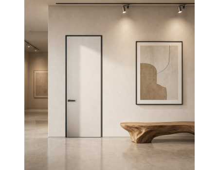 Minimalist Hidden Door Flush with Wall Seamless Integration Customized Logo Secret Opening Interior Door for Home