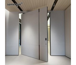 Aluminum Pivot Entrance Door CNC Carved Panel Double Sided Aluminum Wood Veneer Inner Soundproof Entry Door